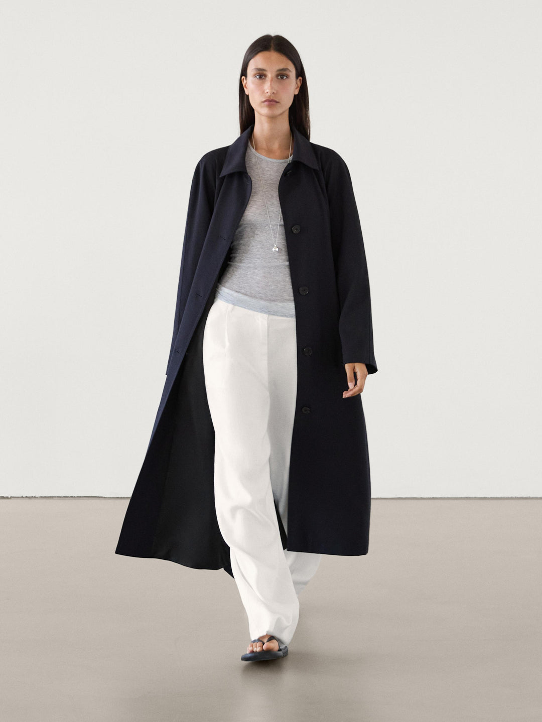 Massimo Dutti Coat Navy