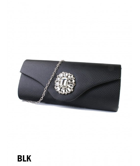 Cherie Bliss Rhinestone Flower Evening Clutch