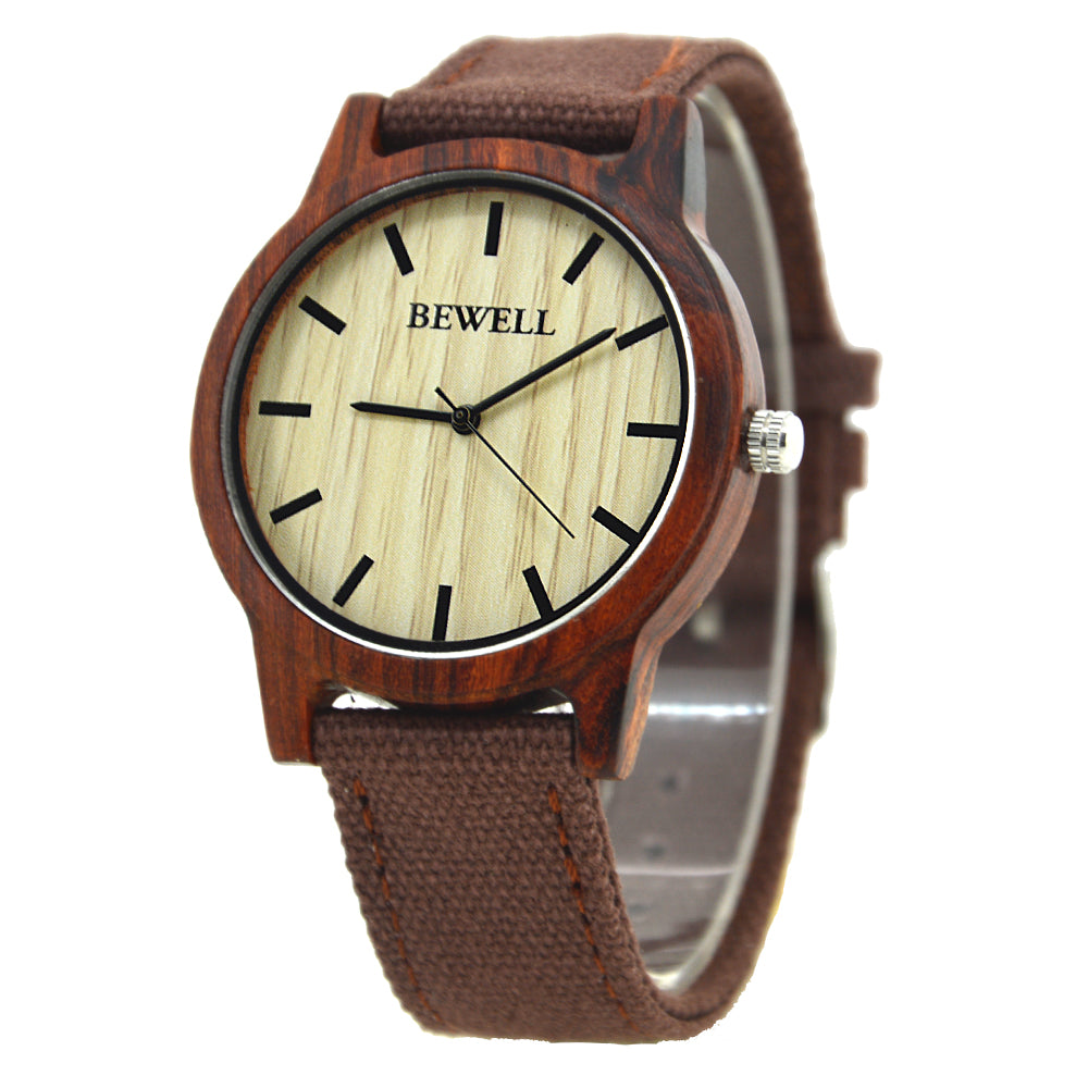 Bewell  Men's Wooden Watch Lightweight