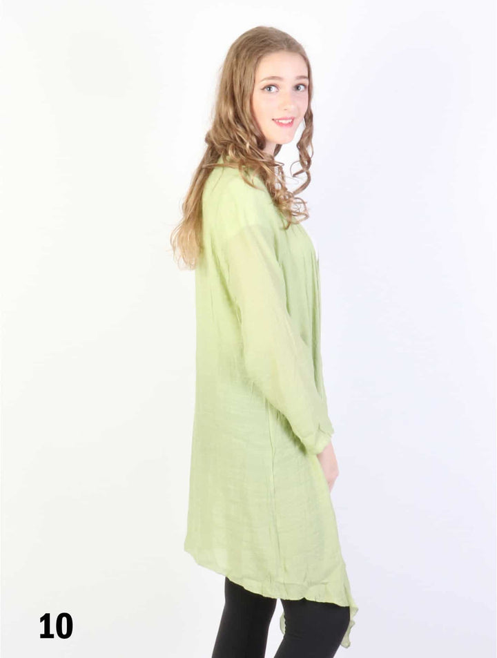 Solid Long-Sleeved Maxi Cardigan CL1173