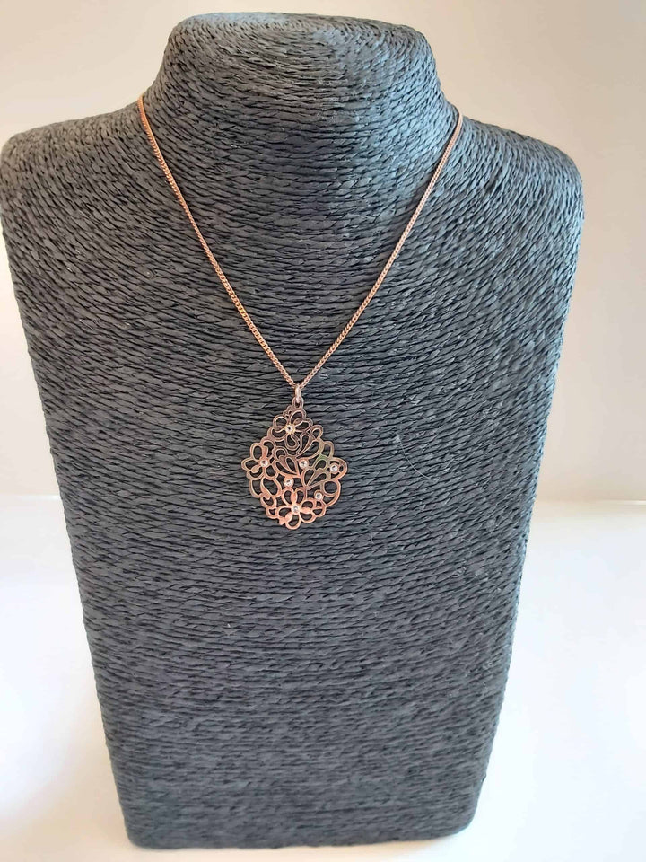 925 Silver Necklace Rose Gold Plated