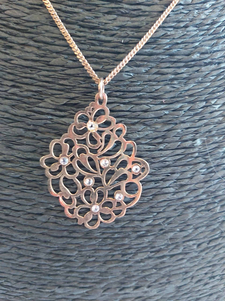 925 Silver Necklace Rose Gold Plated