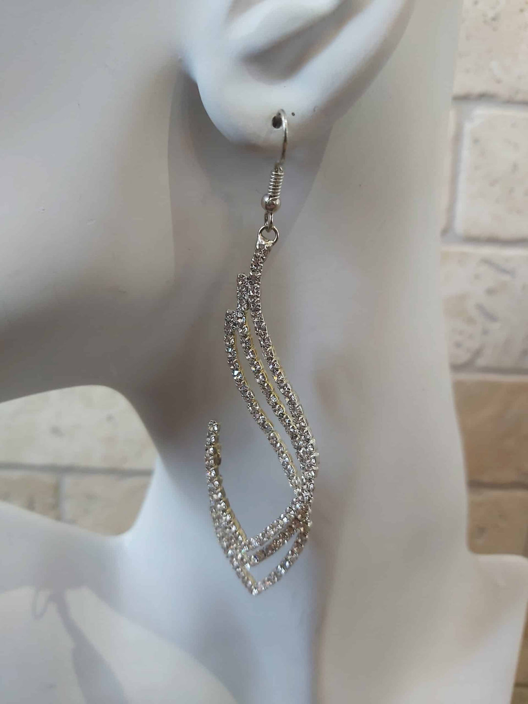 Earrings silver plated with strass