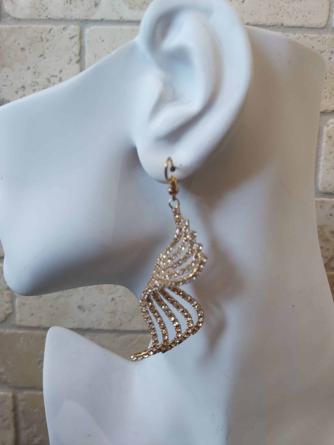 Earrings gold plated with strass