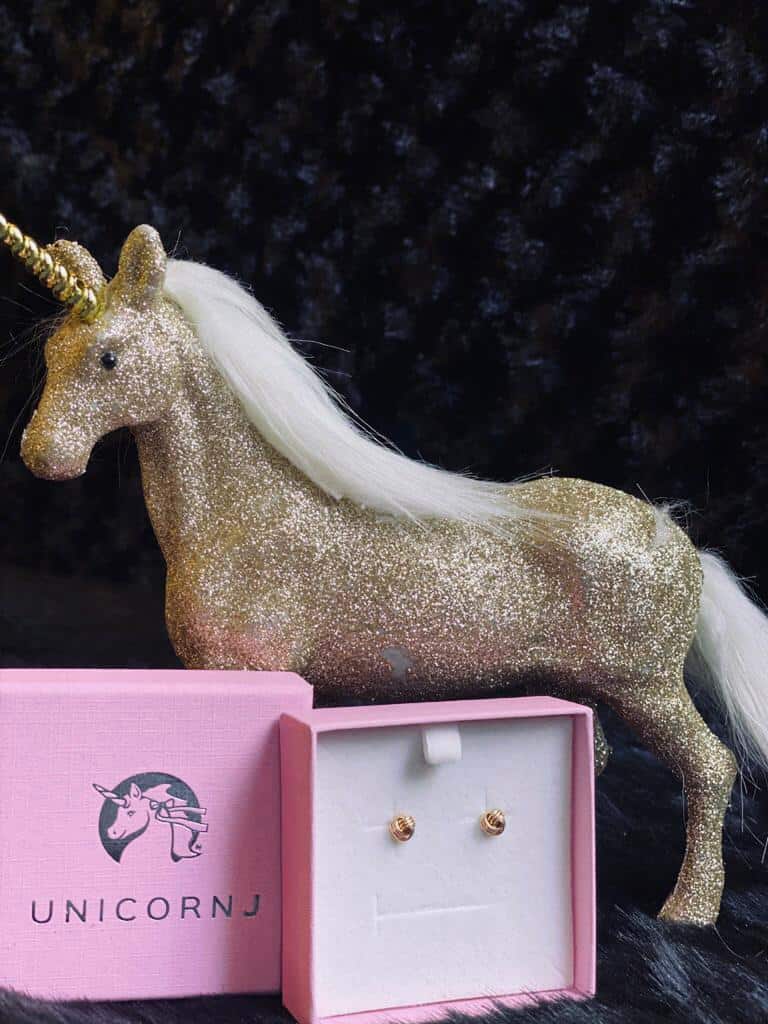 Unicorn J Earrings in 14K Gold
