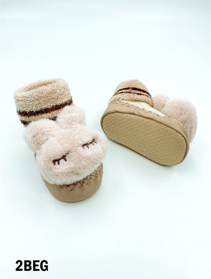 Cherie Bliss Knitted Slipper Shoes/Socks -KS10052BEG
