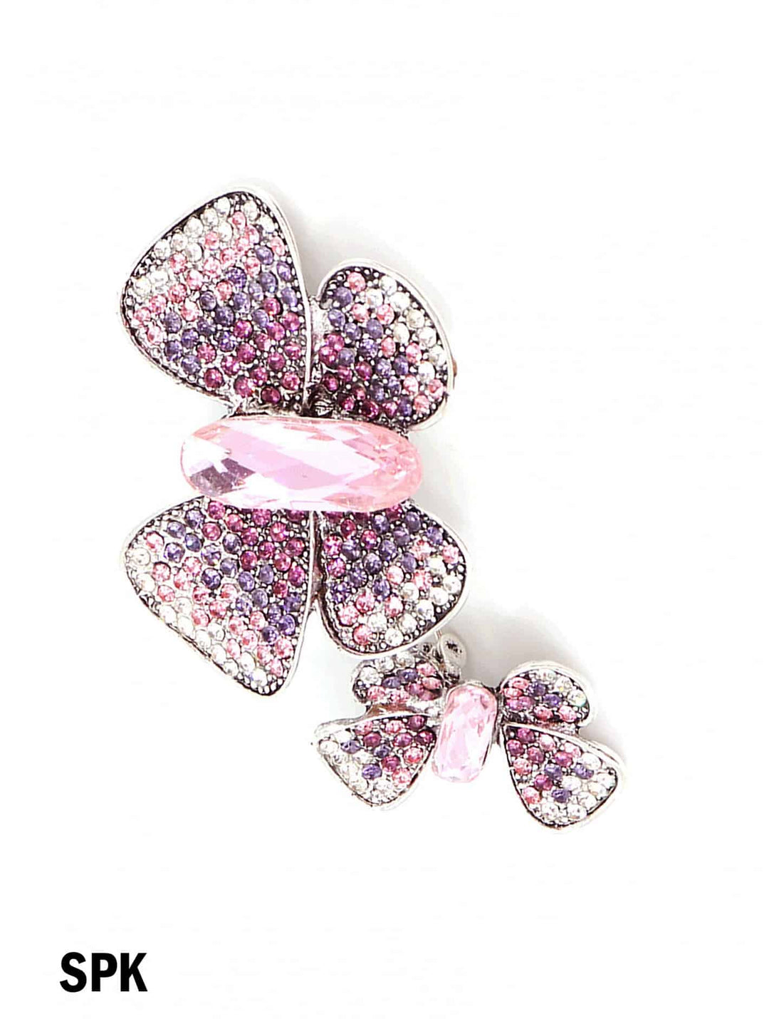 Butterfly Brooch With Rhinestone and Gem