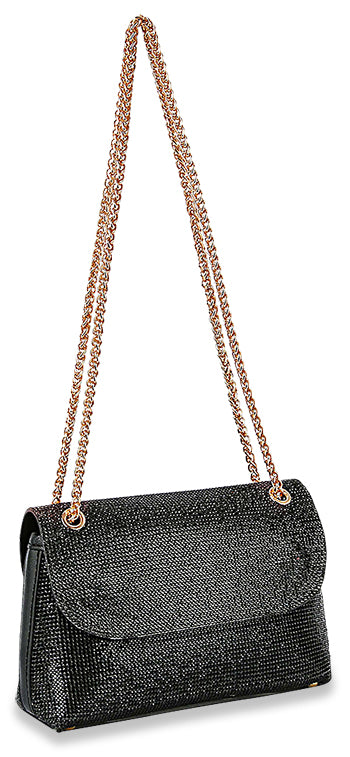 Glittery Top Flap Evening Bag