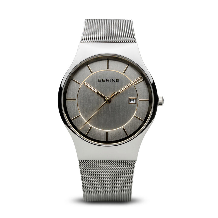 Bering Classic Polished Silver Watch