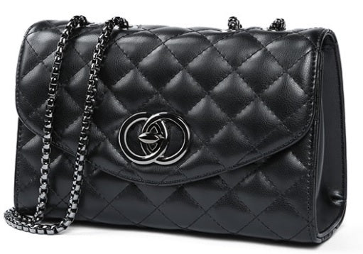 Black Crossbody Rhombus Purse