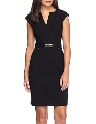 Calvin Klein Gold Buckle Sheath Dress