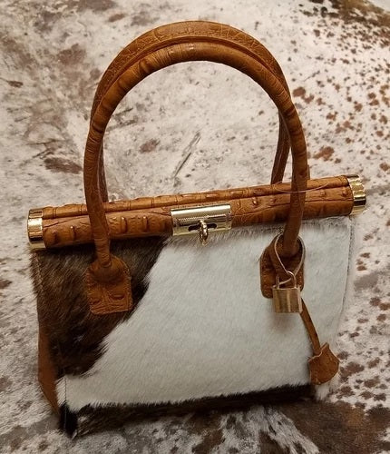 Charlie Leather Milana Small Handbag with Fur