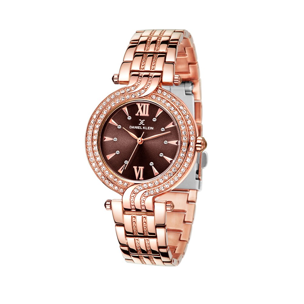 Daniel Klein Analog Rose Gold / Brown Dial Watch