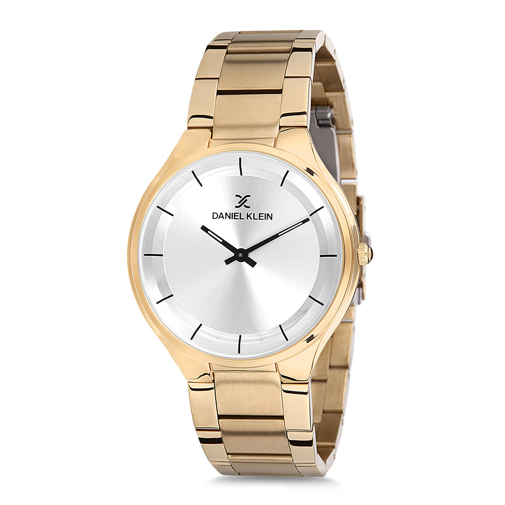Daniel Klein Premium Analog Silver Dial Gold Watch
