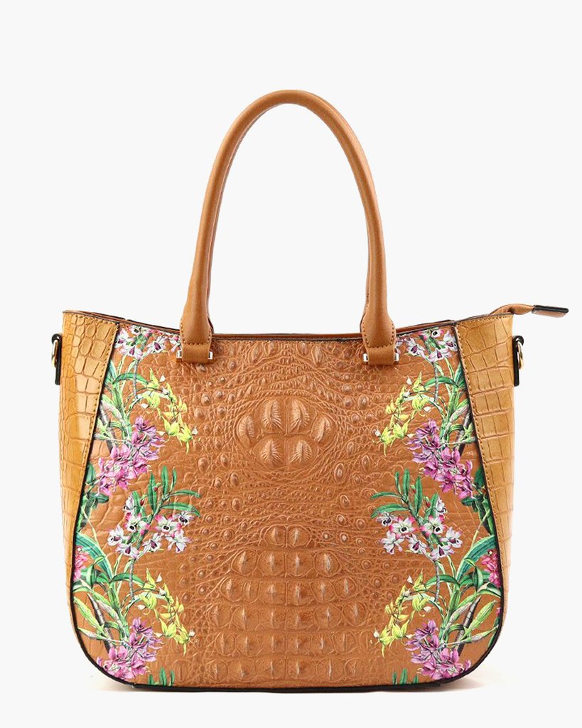 Exotic Skin Flower Print Bag