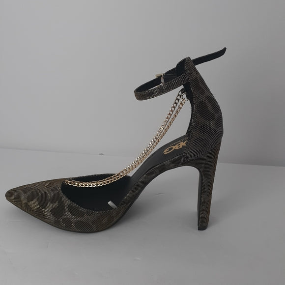GBG Los Angeles Leopard Print Chain Heels