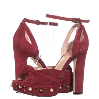 GUESS Kenzie 2 Leather Peep Toe Sling Back Classic Pumps