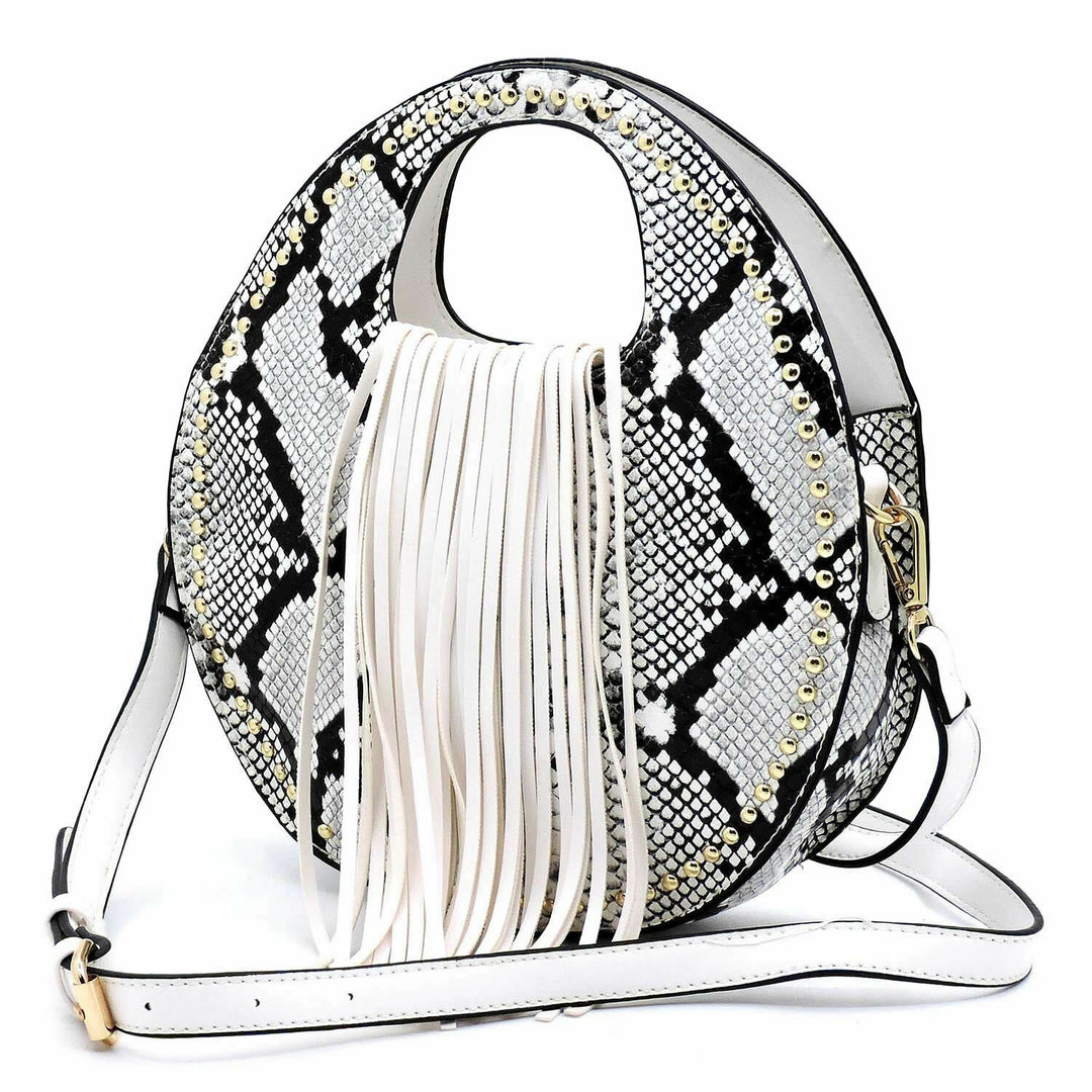 Handbag Republic Crossbody Ostrich Embossed Round Satchel