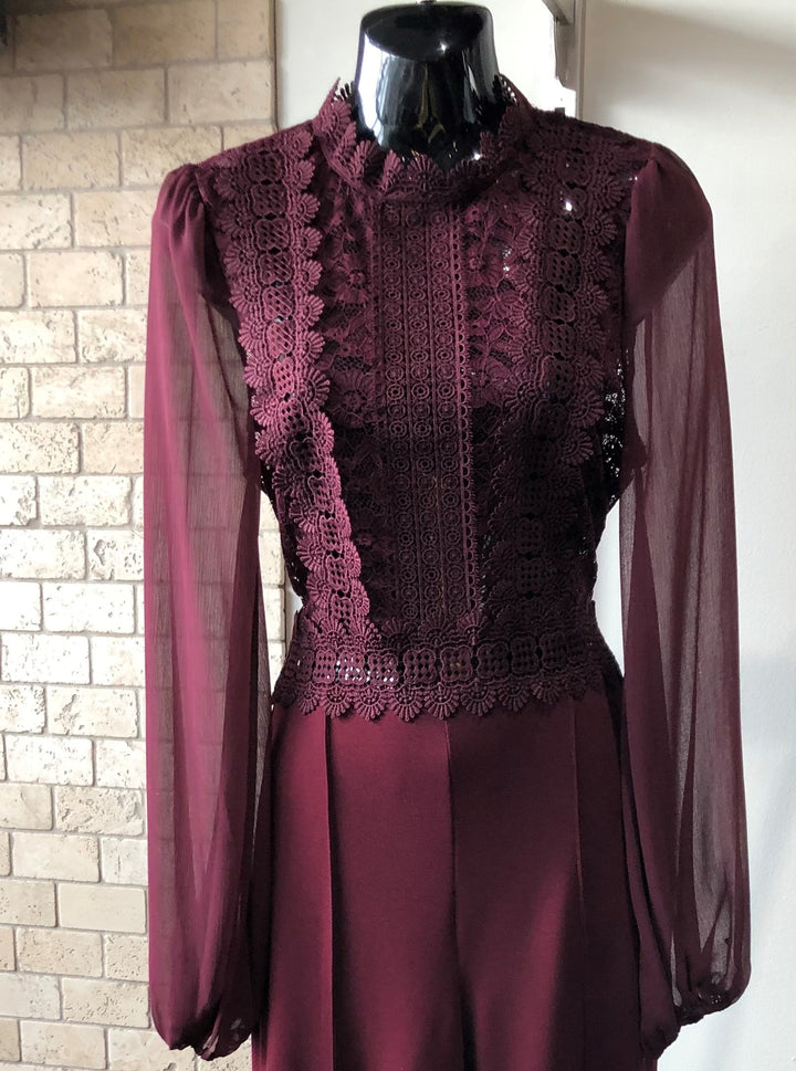 Valentine Burgundy Jumpsuit