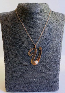 925 silver Initial Necklace Rose Gold plated
