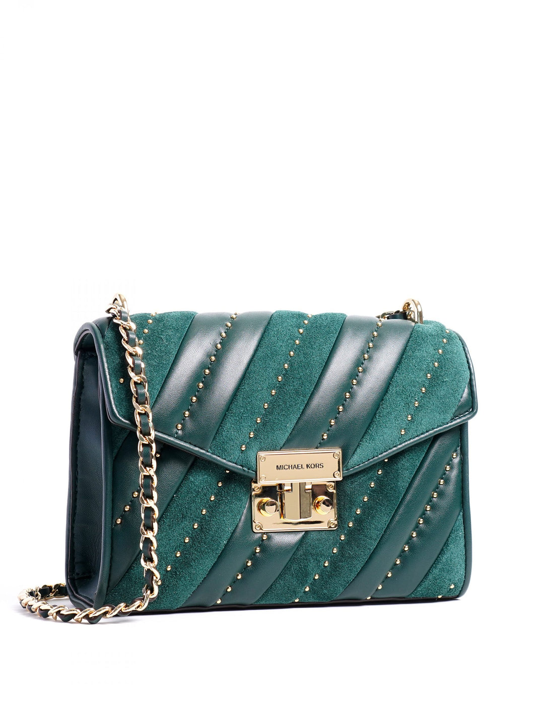 Michael Kors Rose Racing Green MD Flap Shoulder