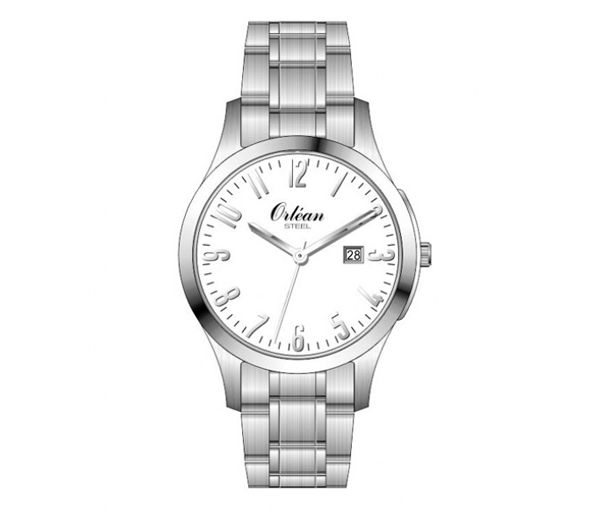 Orlean Steel White Dial Watch