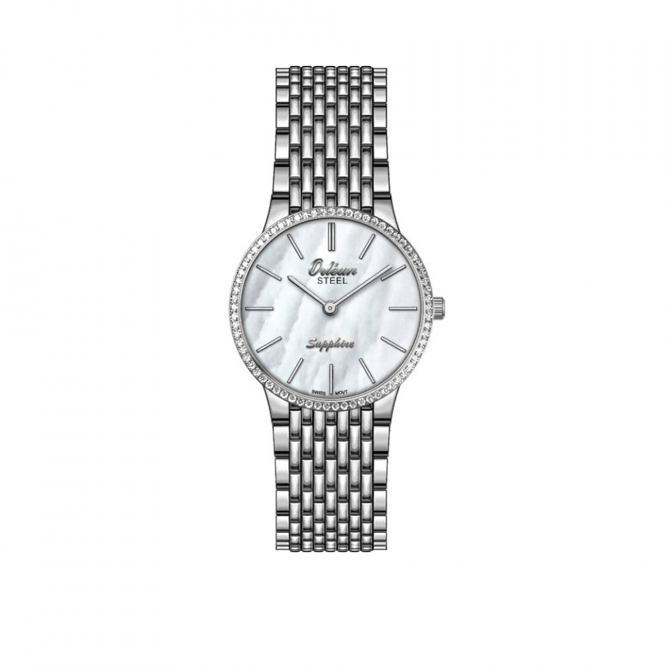 Orlean Steel Pearl Dial Watch