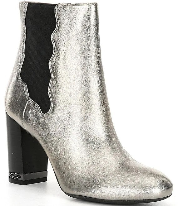 Preston & York Olina Metallic Leather Chelsea Booties