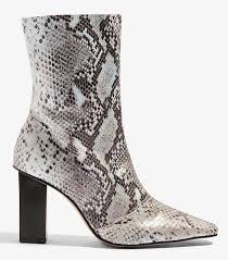 Topshop Snakeskin Print Ankle Boots
