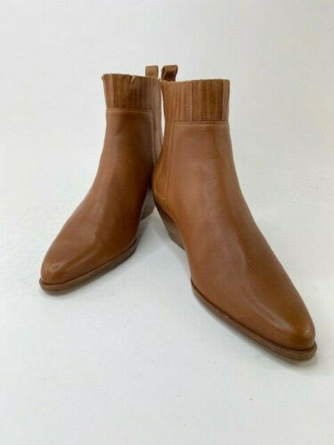 Vince Camel Leather Western Boot Bootie Vero Cuoio