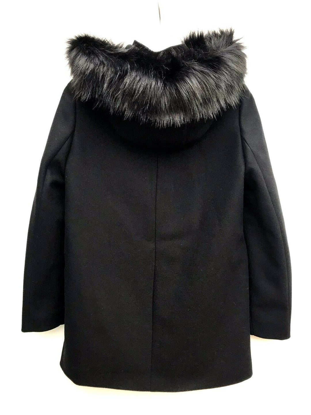 ZARA Duffle Coat Black Fur Hood