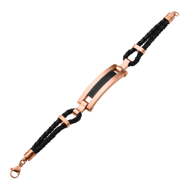 Inox Men's Leather Stainless Steel Bracelet - BRRA145
