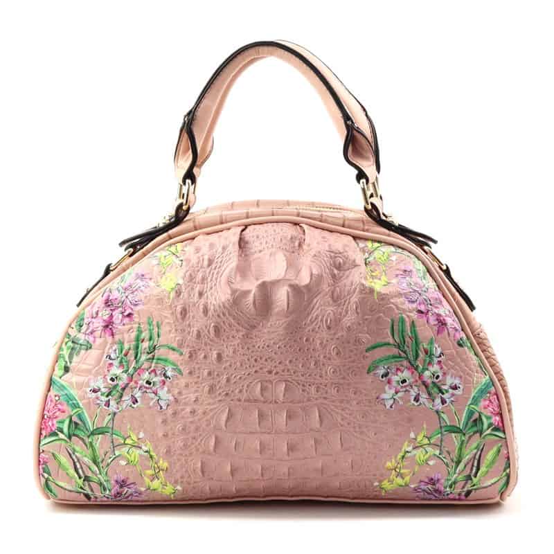 Handbag Fashion Faux Floral Croc