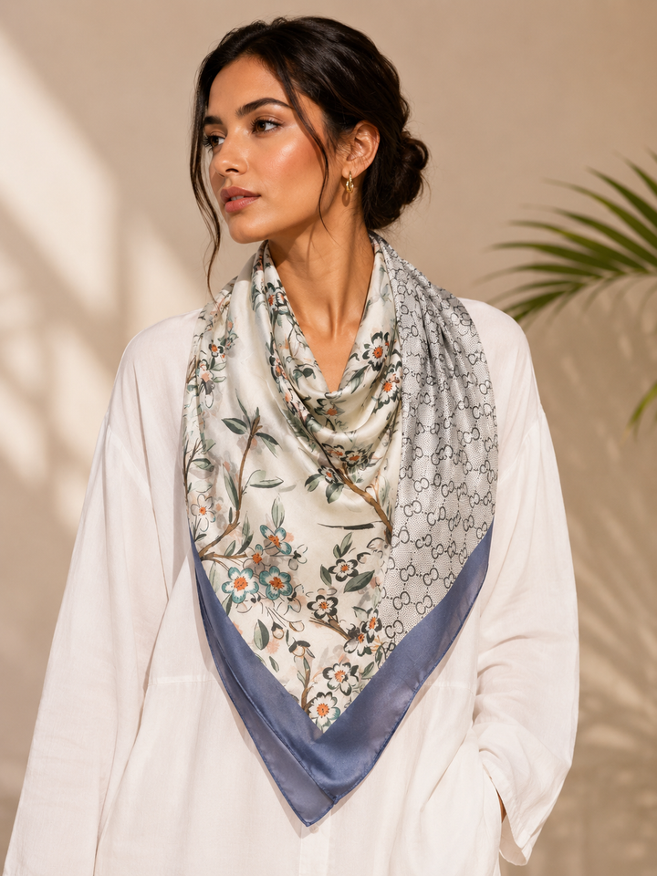S Beauty Flower Pattern Scarf