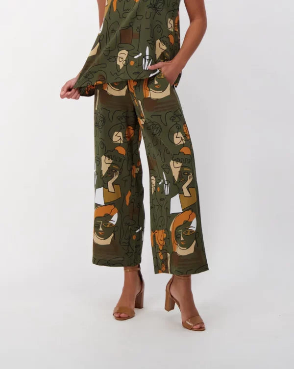 Spanner Picasso Art Wide Leg Pant 223148