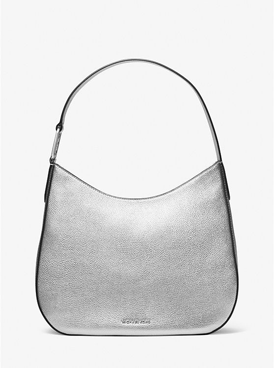 Michael Kors Kensington Large Hobo Silver Shoulder Bag