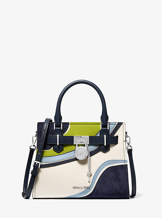 Michael Kors Hamilton Small Satchel Navy Multi