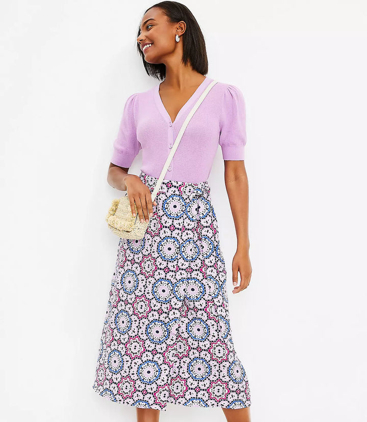 LOFT Mosaic Midi Wrap Skirt/6