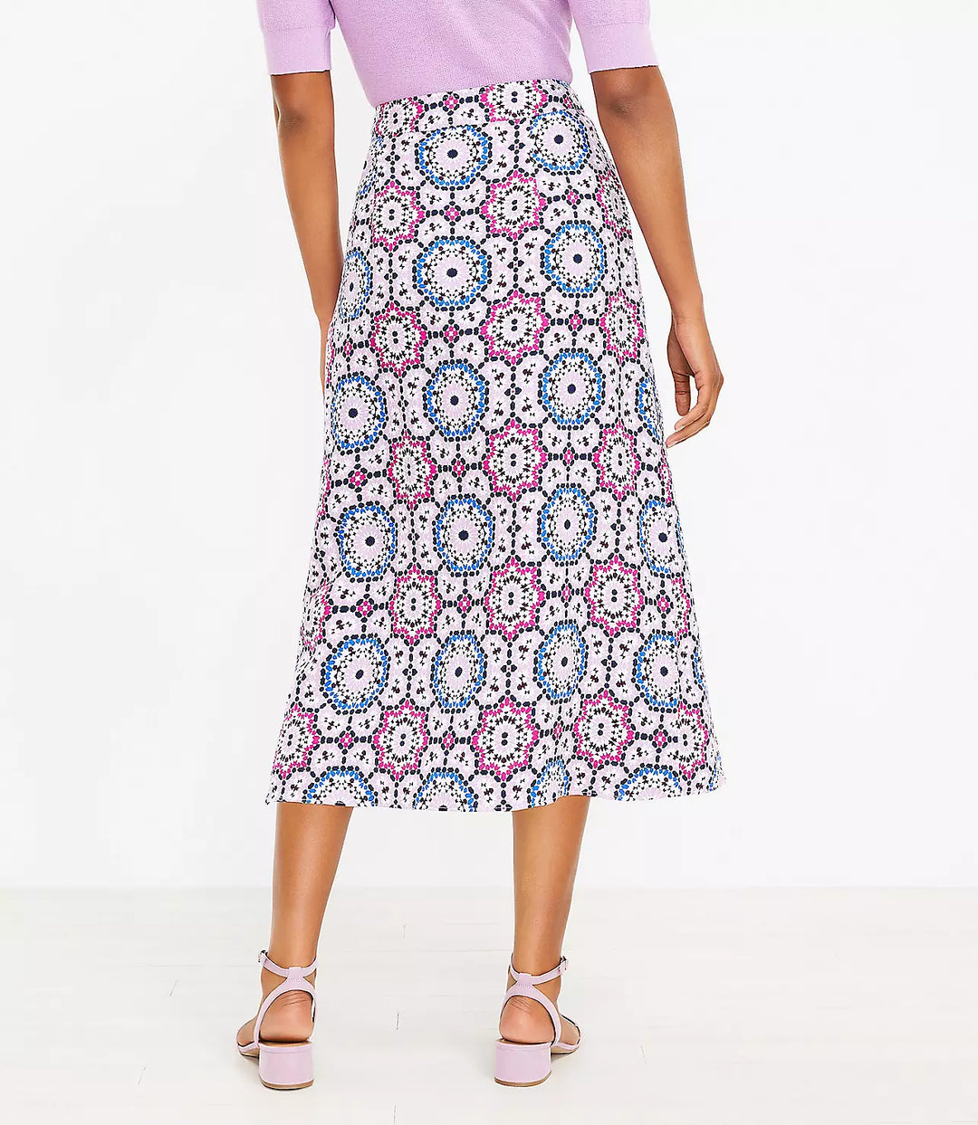 LOFT Mosaic Midi Wrap Skirt/6