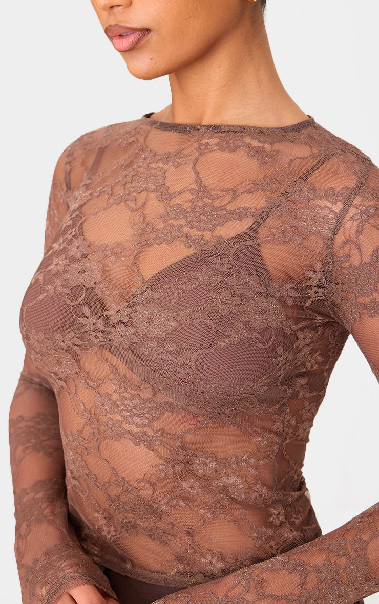 Chocolate CH3377 Top Lace