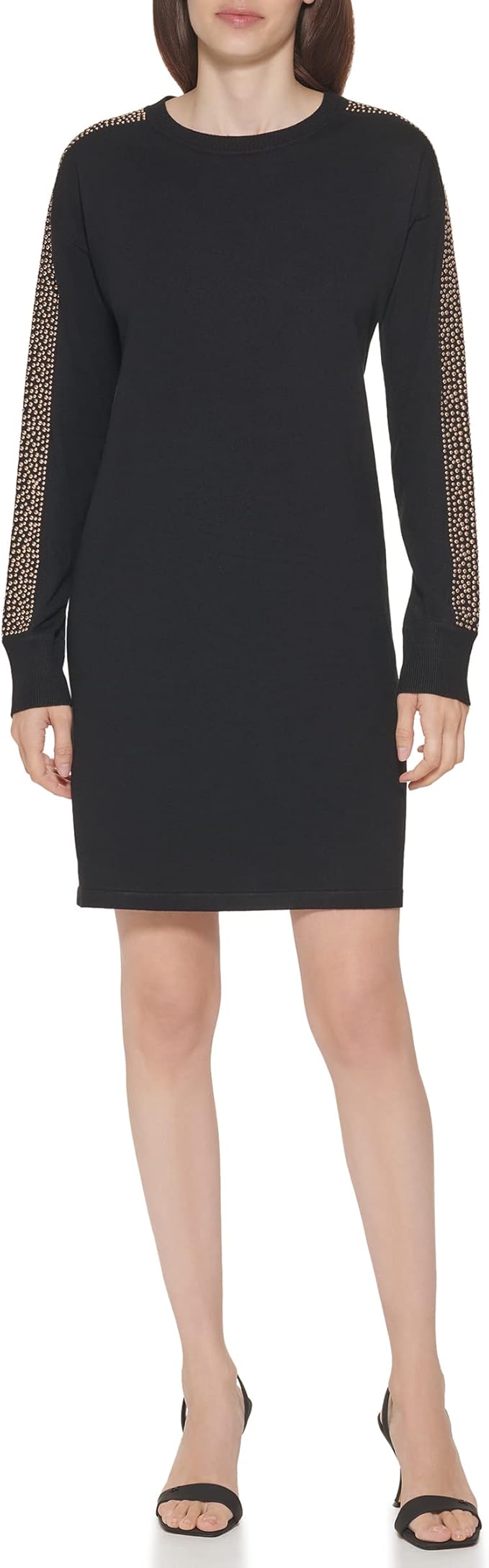 Calvin Klein womens Long Sleeve  Detail on Sleeve Dress CD1W1L1B