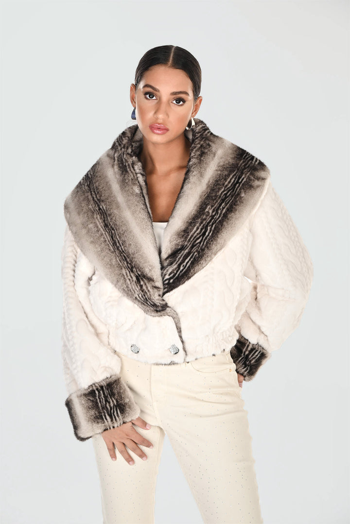 Frank Lyman 263799 Faux Fur Reverseble Jacket