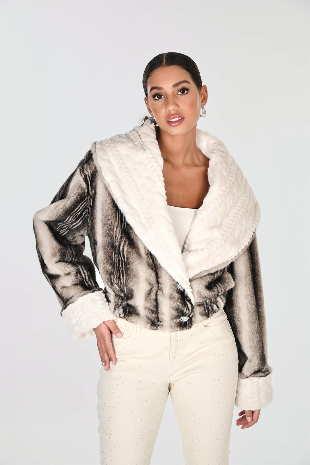 Frank Lyman 263799 Faux Fur Reverseble Jacket