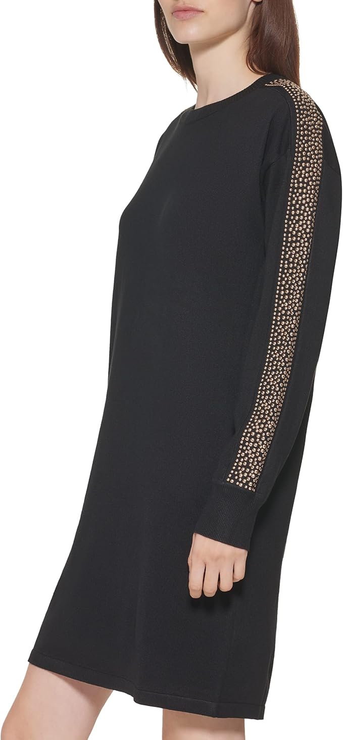 Calvin Klein womens Long Sleeve  Detail on Sleeve Dress CD1W1L1B