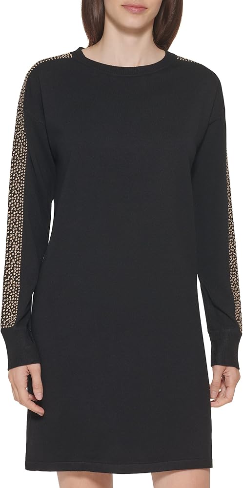 Calvin Klein womens Long Sleeve  Detail on Sleeve Dress CD1W1L1B
