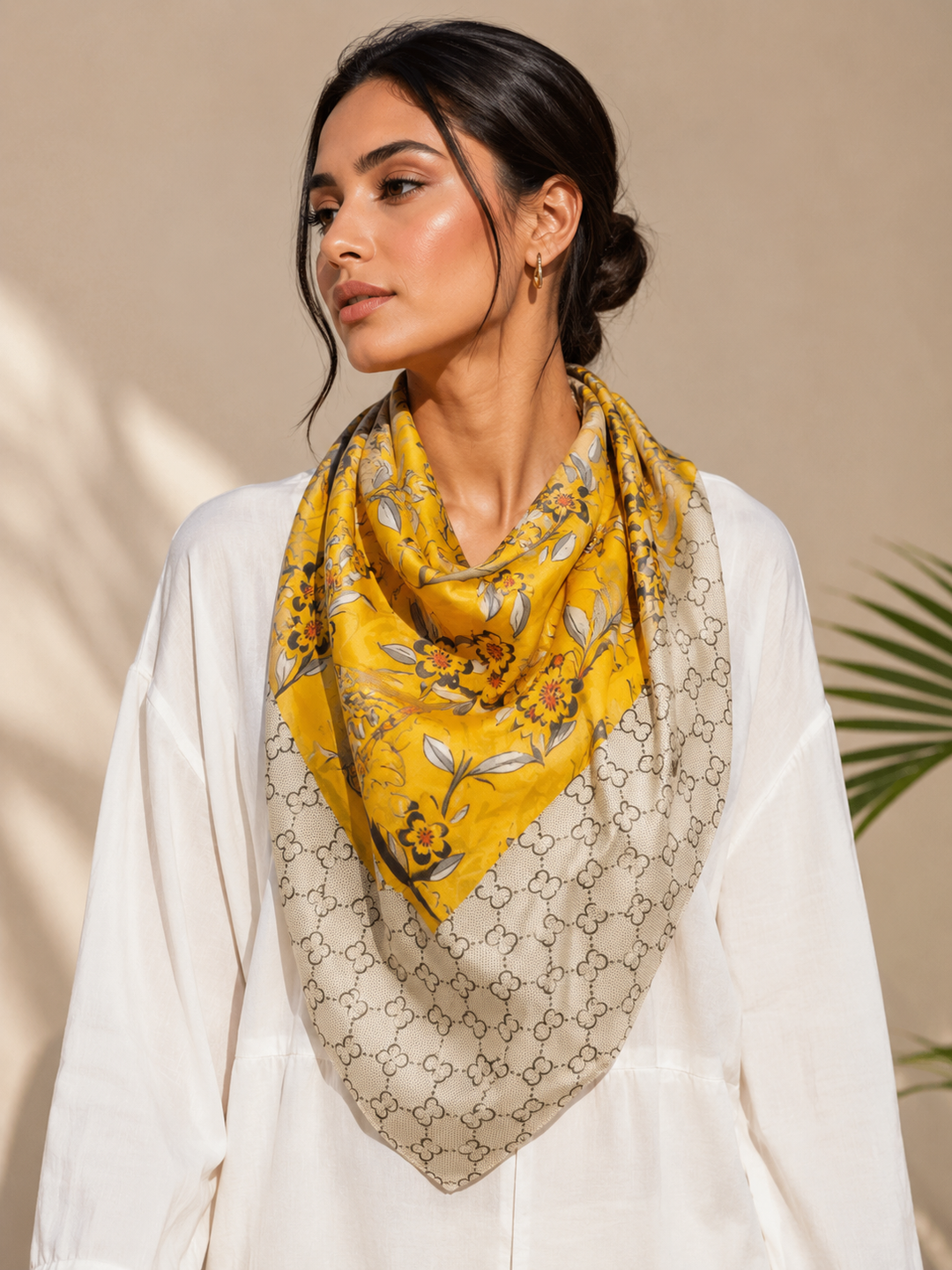 S Beauty Flower Pattern Scarf
