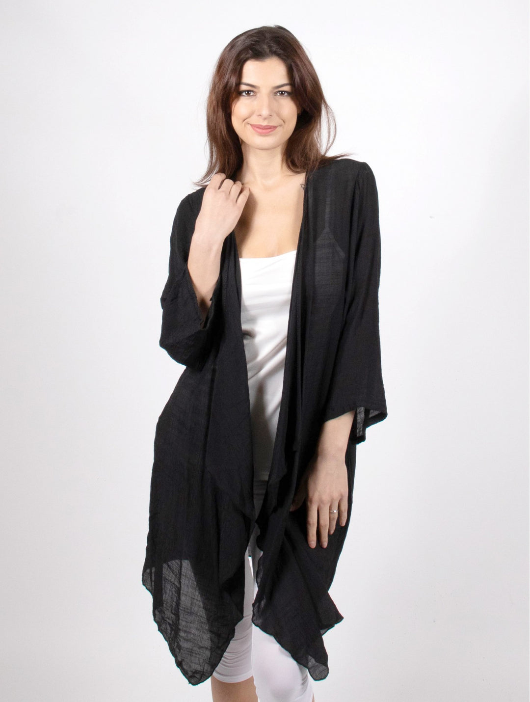 Solid Long-Sleeved Maxi Cardigan CL1173