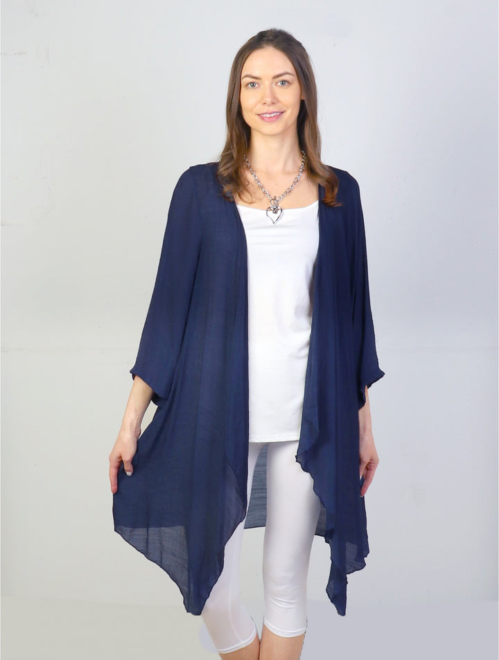 Solid Long-Sleeved Maxi Cardigan CL1173