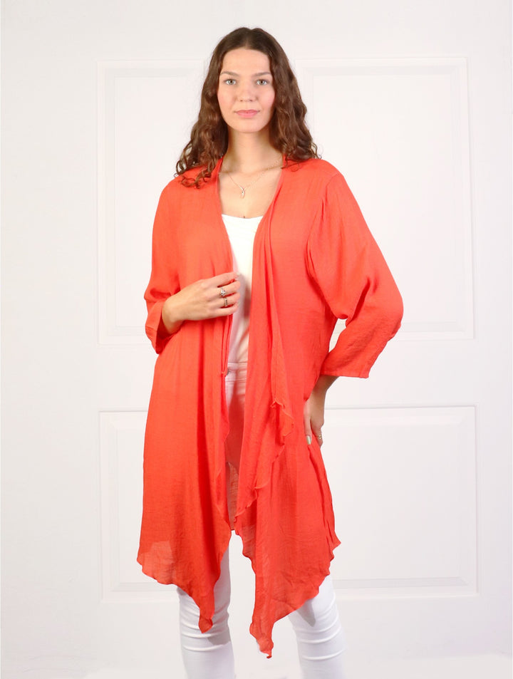 Solid Long-Sleeved Maxi Cardigan CL1173