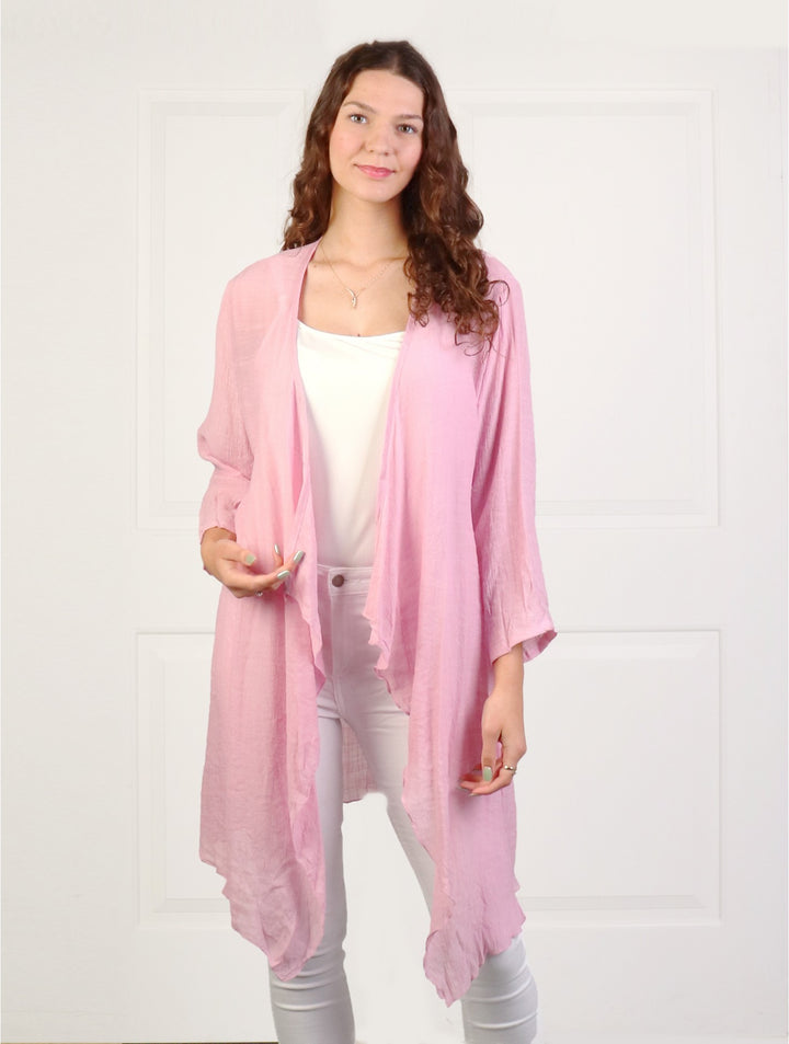 Solid Long-Sleeved Maxi Cardigan CL1173